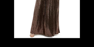 Vestido longo feminino Calvin Klein plus size metálico de um ombro só, preto, tamanho 14W