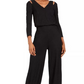 Macacão Calvin Klein Feminino com Decote em V e Ombros Abertos, Preto, Tamanho 12