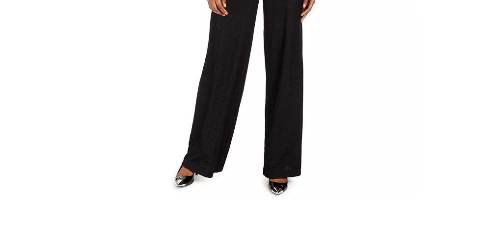 Macacão Calvin Klein Feminino com Decote em V e Ombros Abertos, Preto, Tamanho 12