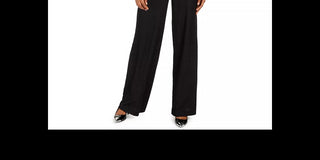 Macacão Calvin Klein Feminino com Decote em V e Ombros Abertos, Preto, Tamanho 12