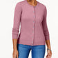 Karen Scott Cardigan feminino pequeno com gola redonda rosa tamanho PL