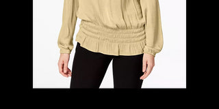 Blusa Alfani Feminina Smocked com Ombros Descobertos, Amarela, Tamanho Grande