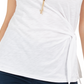Top feminino com amarração lateral Style &amp; Co, branco, tamanho X-S