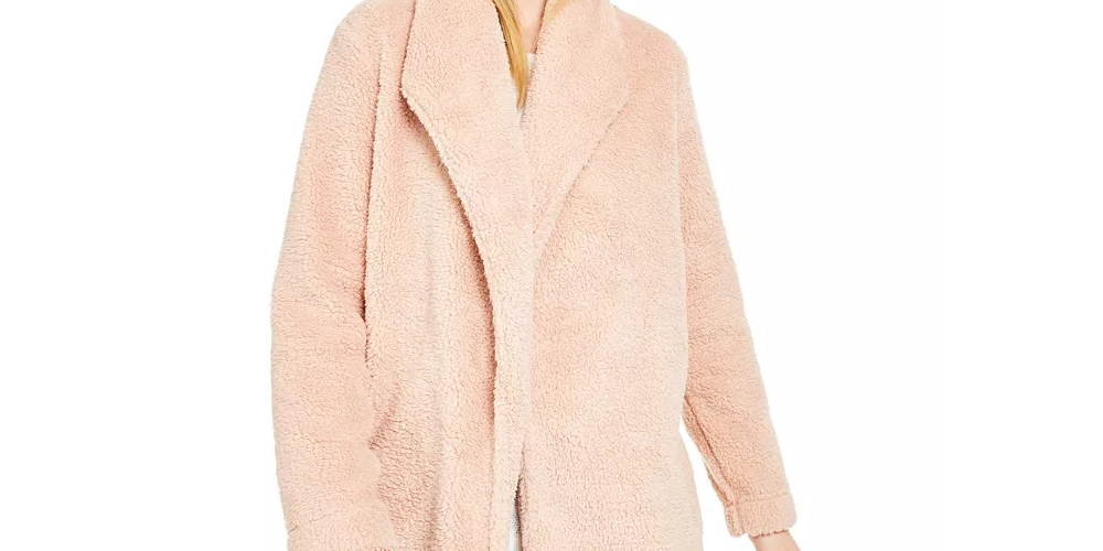 Jaqueta Calvin Klein Fleece Flyaway Feminina Rosa Tamanho Grande