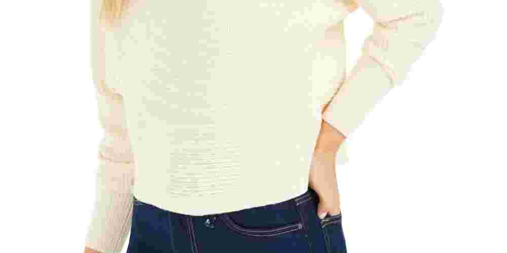 Suéter feminino Bar III com manga dolman e gola joia, branco, tamanho XX-G