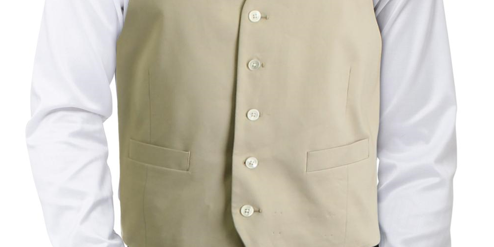 Colete formal profissional Ralph Lauren Hitchcock masculino bege tamanho grande