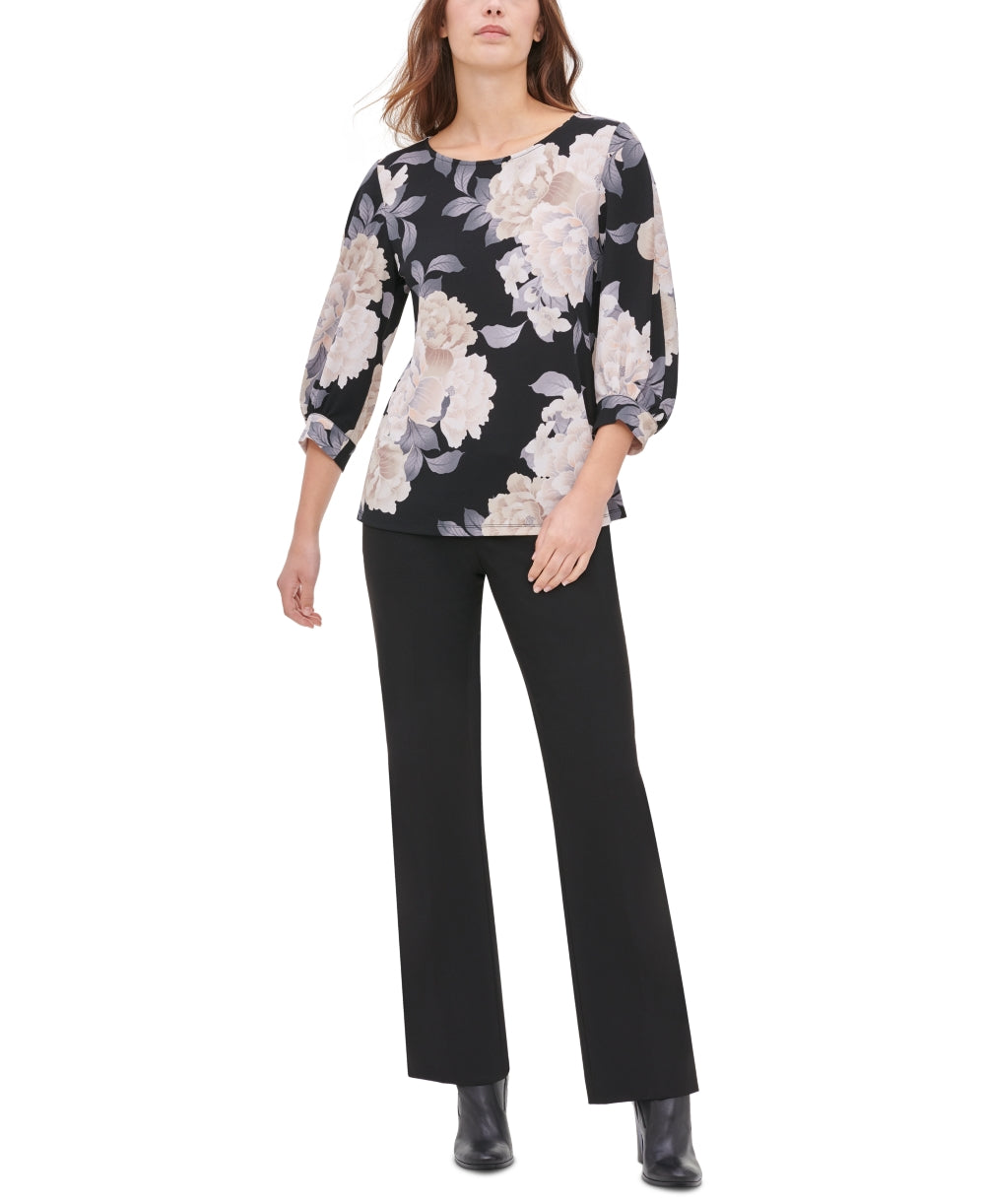Blusa Calvin Klein Feminina Estampada Manga Longa Carvão Tamanho XG