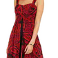 Macacão feminino skinny com alças finas e decote coração, estampado vermelho, tamanho 16, da Connected Apparel