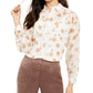 Blusa estampada feminina Alfani, branca, tamanho médio