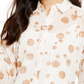 Blusa estampada feminina Alfani, branca, tamanho médio
