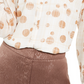 Blusa estampada feminina Alfani, branca, tamanho médio
