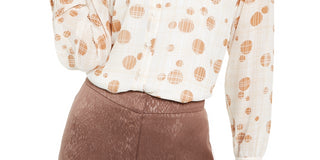 Blusa estampada feminina Alfani, branca, tamanho médio