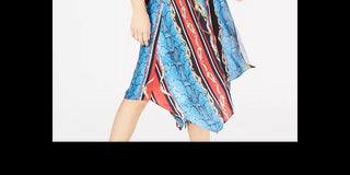 Vestido feminino com sobrepeliz e ombros descobertos da INC International Concepts, azul, vários tamanhos, 14