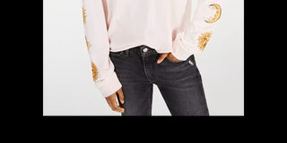 Camiseta estampada de lua de algodão Rebelious One Juniors, rosa, tamanho grande