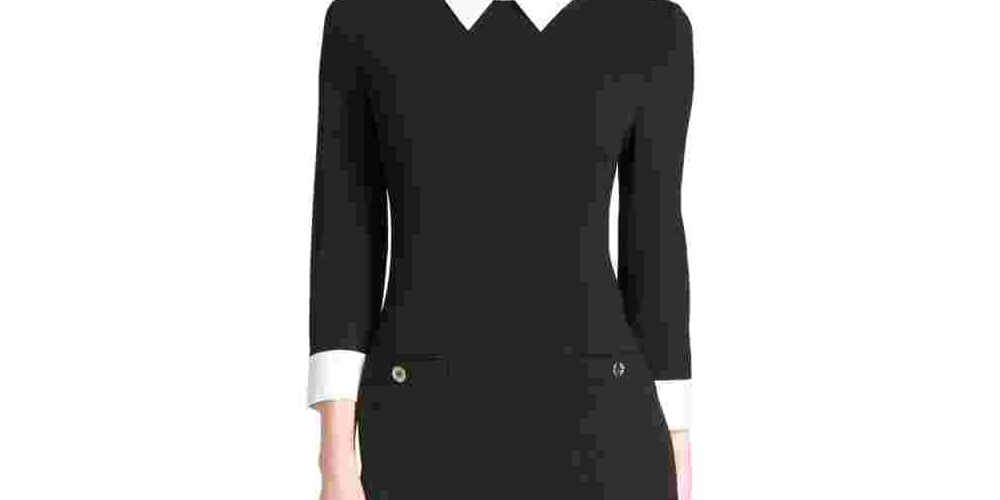 Vestido feminino Tommy Hilfiger com gola e alças finas, preto, tamanho 6