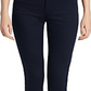 Calça reta feminina Calvin Klein com zíper, preta, tamanho 4