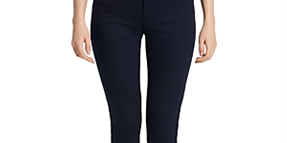Calça reta feminina Calvin Klein com zíper, preta, tamanho 4