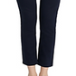 Calça reta feminina Calvin Klein com zíper, preta, tamanho 4