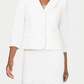 Terno feminino Le Suit com saia de crepe de três botões, branco, tamanho 14