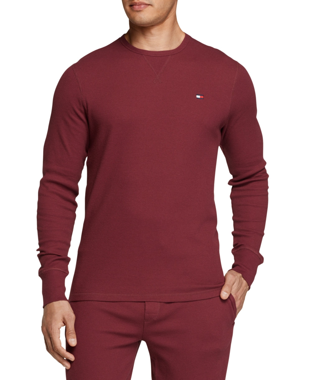 Camisa térmica masculina Tommy Hilfiger de manga comprida vermelha tamanho X-G