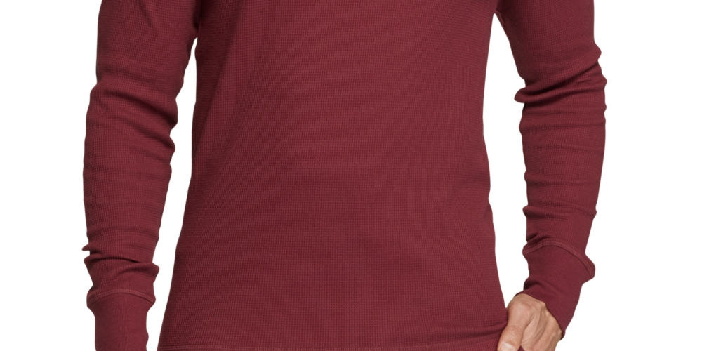 Camisa térmica masculina Tommy Hilfiger de manga comprida vermelha tamanho X-G