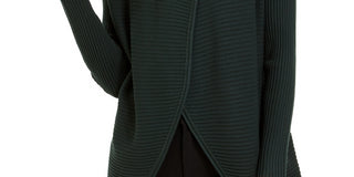 Cardigan Alfani Feminino com Acabamento em Pele Sintética Verde Tamanho Médio
