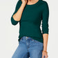 Camiseta feminina de manga comprida Charter Club Pima Cotton, verde, tamanho XX-G