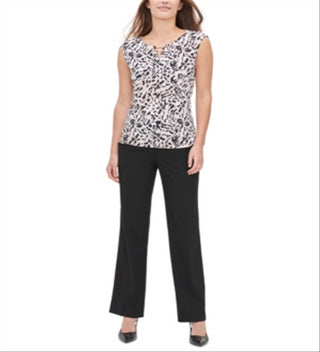 Blusa Calvin Klein Feminina Estampa Animal Gola Dividida Rosa Tamanho GG