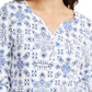 Blusa feminina Karen Scott com estampa de azulejos, azul, tamanho pequeno