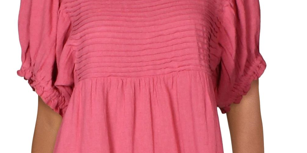 Túnica Boho Elsie Pintuck Feminina Free People Rosa Tamanho Grande