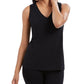 Camiseta regata feminina de crepe Charter Club, preta, tamanho extragrande