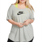 Camiseta Nike Sportswear Essential Tunic de algodão feminina, cinza, tamanho extragrande