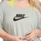 Camiseta Nike Sportswear Essential Tunic de algodão feminina, cinza, tamanho extragrande