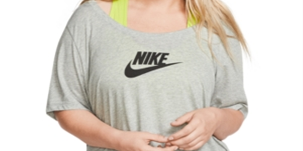Camiseta Nike Sportswear Essential Tunic de algodão feminina, cinza, tamanho extragrande