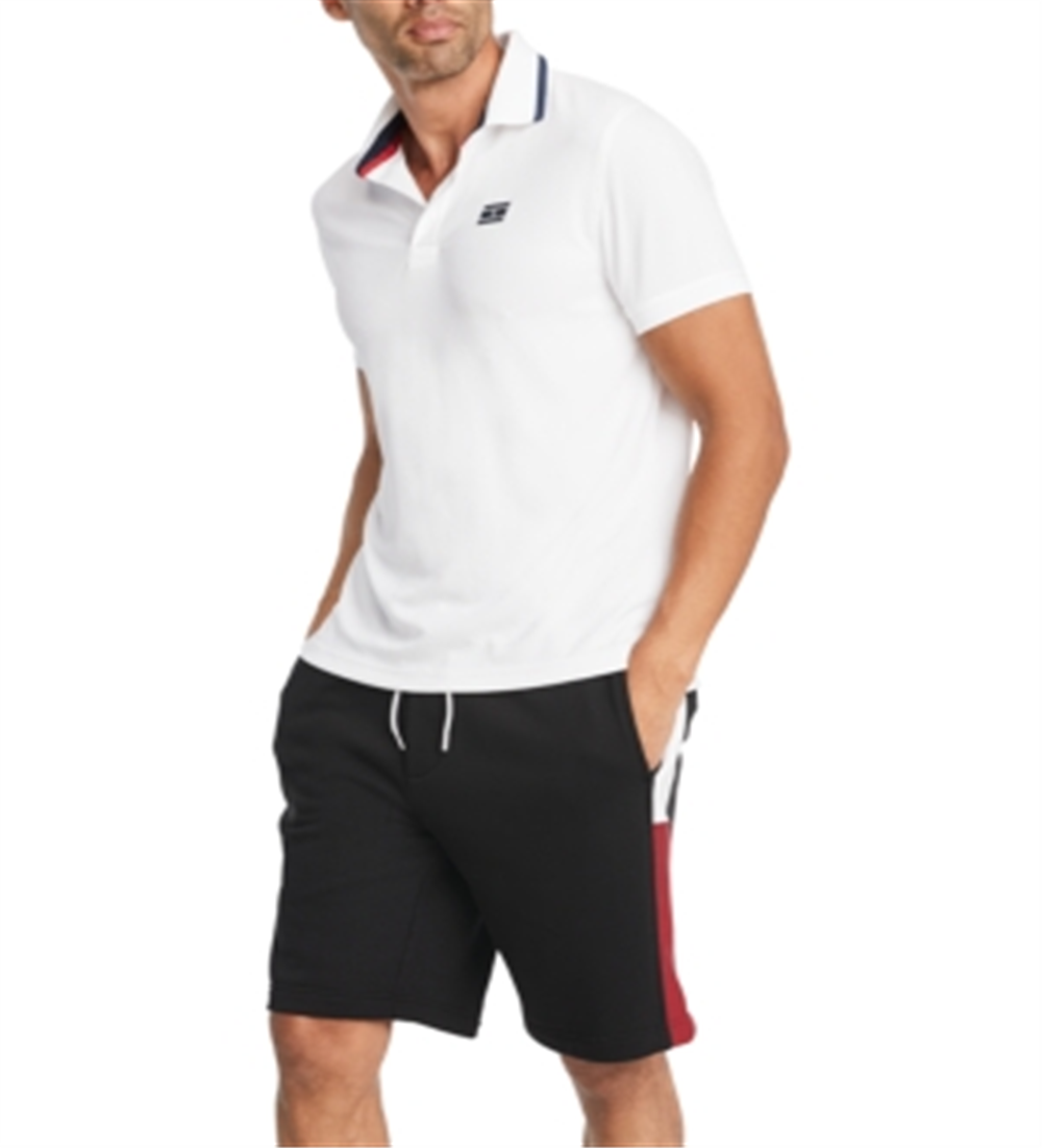 Camisa polo masculina Tommy Hilfiger com logotipo Armstrong e ajuste personalizado, branca, tamanho XXG