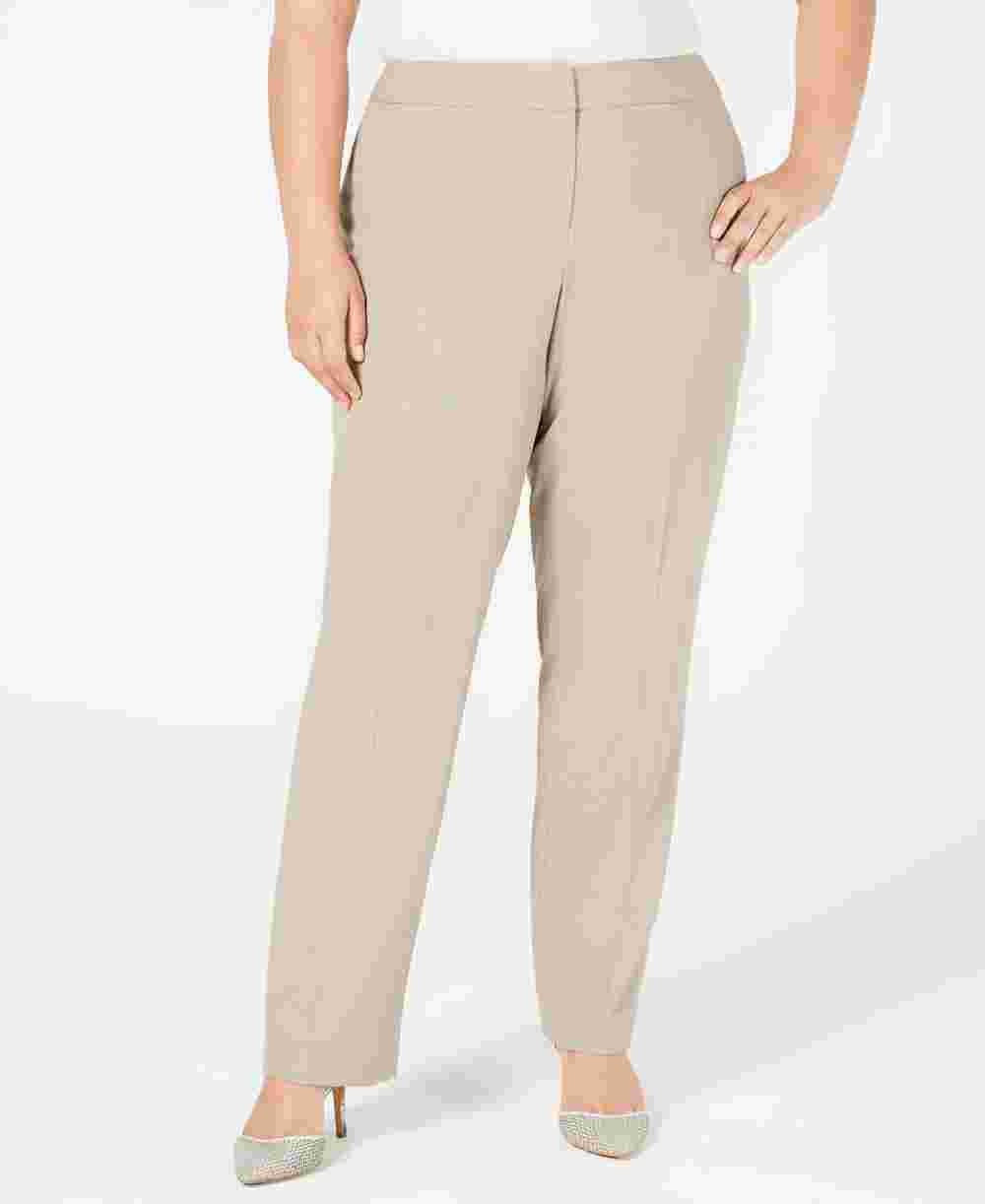Calça reta feminina Nine West Plusmall marrom tamanho 14W