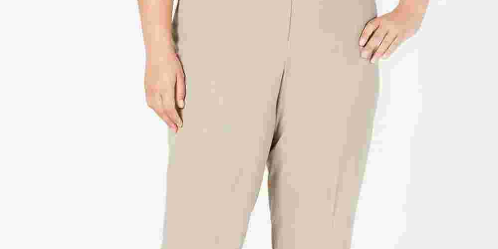 Calça reta feminina Nine West Plusmall marrom tamanho 14W