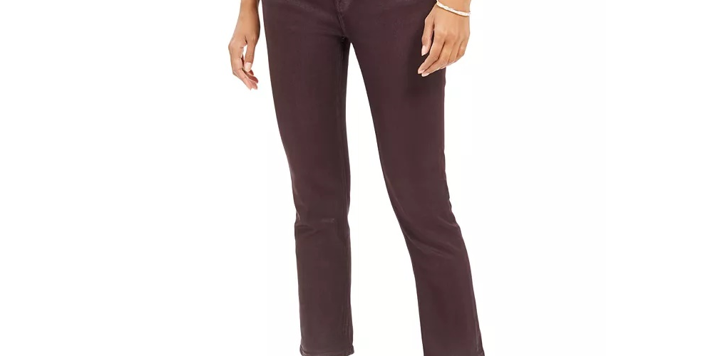 Calça jeans reta com cintura alta e revestimento Vigoss Juniors, roxa, tamanho 28