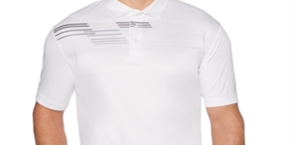 Polo de golfe masculino estampado PGA Tour, branco, tamanho XX-G