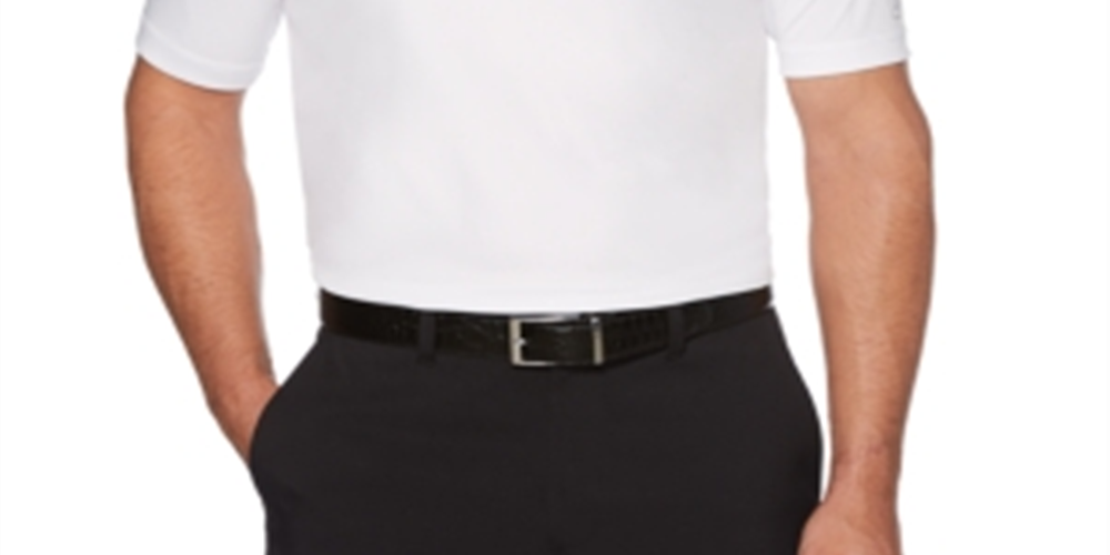 Polo de golfe masculino estampado PGA Tour, branco, tamanho XX-G