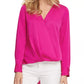 Blusa DKNY Surplice Feminina Rosa Tamanho Grande