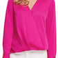 Blusa DKNY Surplice Feminina Rosa Tamanho Grande