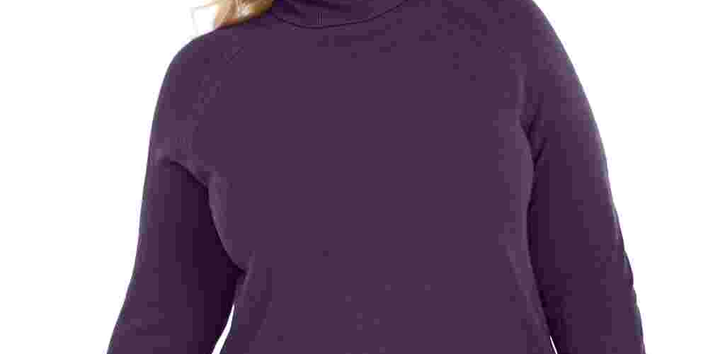 Karen Scott Suéter Feminino Plus Gola Alta LuX-Smalloft Roxo Tamanho 0X