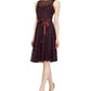 Vestido de renda evasê sem mangas com cinto e cinto SL Fashions feminino, tamanho 6, marrom