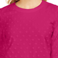 Karen Scott Top esportivo feminino com textura e bolinhas, manga 3/4, rosa, tamanho XS