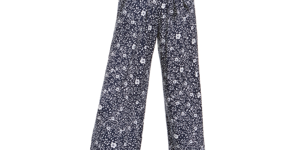 Macacão feminino com cinto estampado Charter Club azul tamanho 12