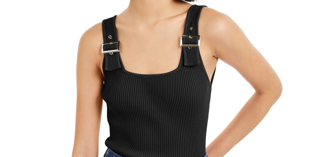 Regata feminina Bar III com fivela, preta, tamanho grande