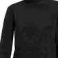 Blusa feminina Bar III Space Dye de manga comprida e gola alta, preta, tamanho médio