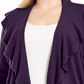 Karen Scott Suéter feminino plus size com decote babado e manga comprida, roxo, tamanho 2X