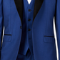 Ryan Seacrest Distinction Paletó Masculino Azul Color Block Tamanho 44